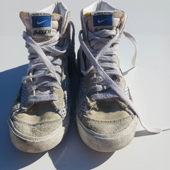 Nike Size 6.5 White Yellow High Cut Men's Shoes Kids - Picture 4 of 14